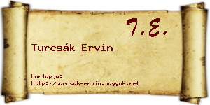 Turcsák Ervin névjegykártya