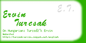 ervin turcsak business card